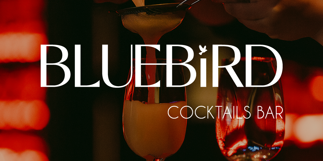 Bluebird cocktail bar, design branding site web et charte graphique par Ethos Studio