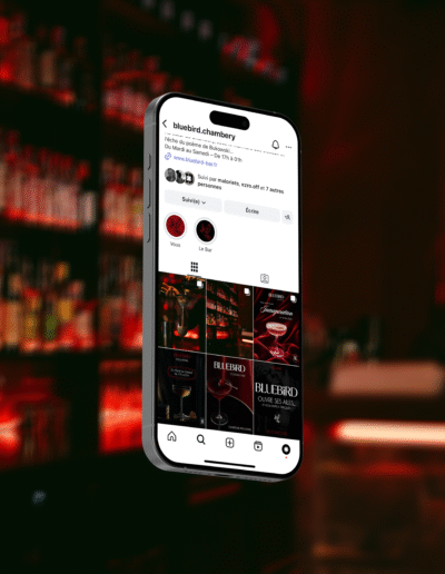 Bluebird cocktail bar, design branding site web et charte graphique par Ethos Studio